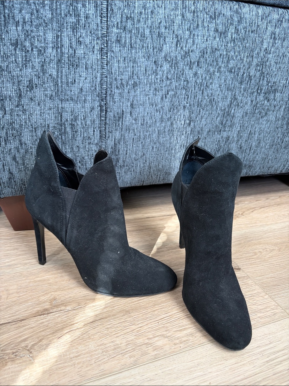 Kendall & Kylie Black Suede High Heel Ankle Boots